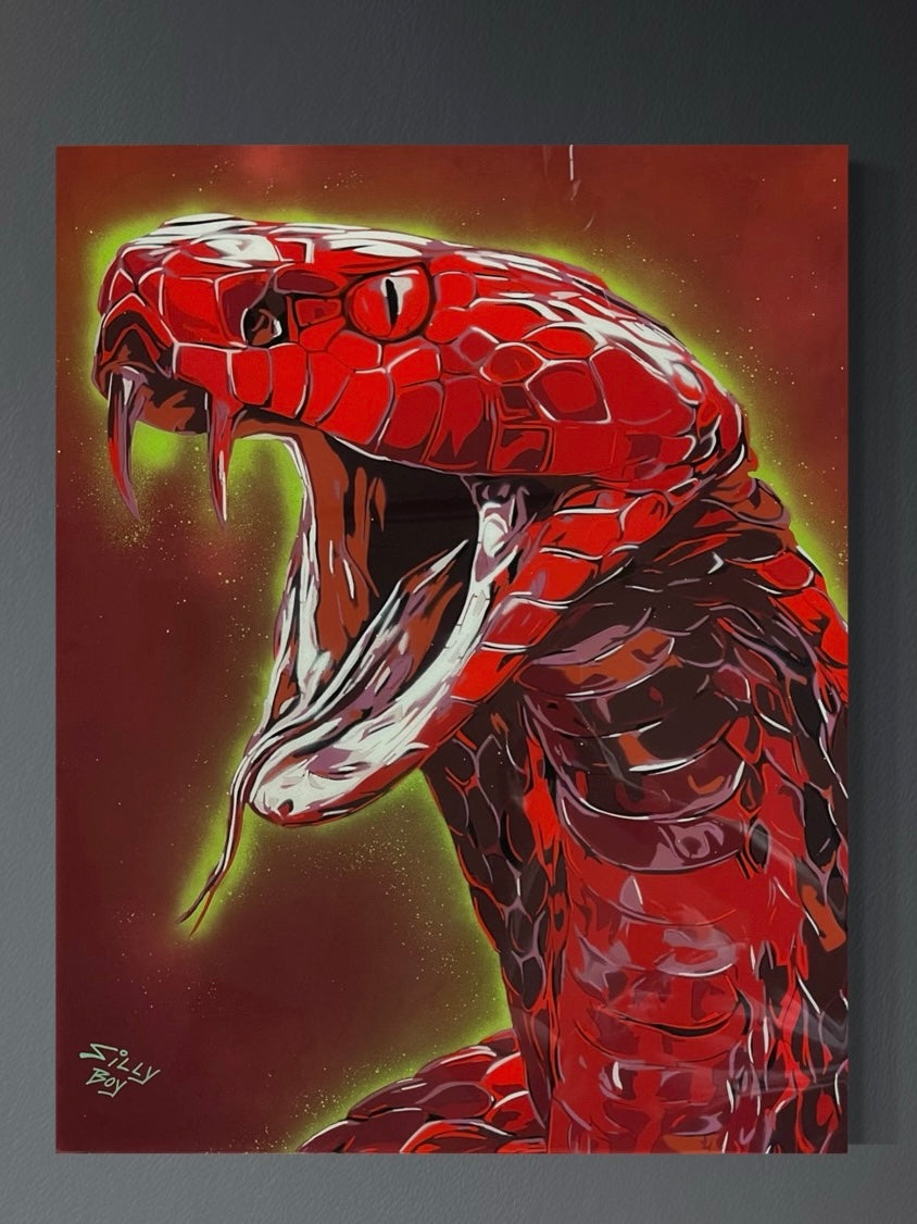"RITUAL IN RED" 22x28 wooden canvas mixed media