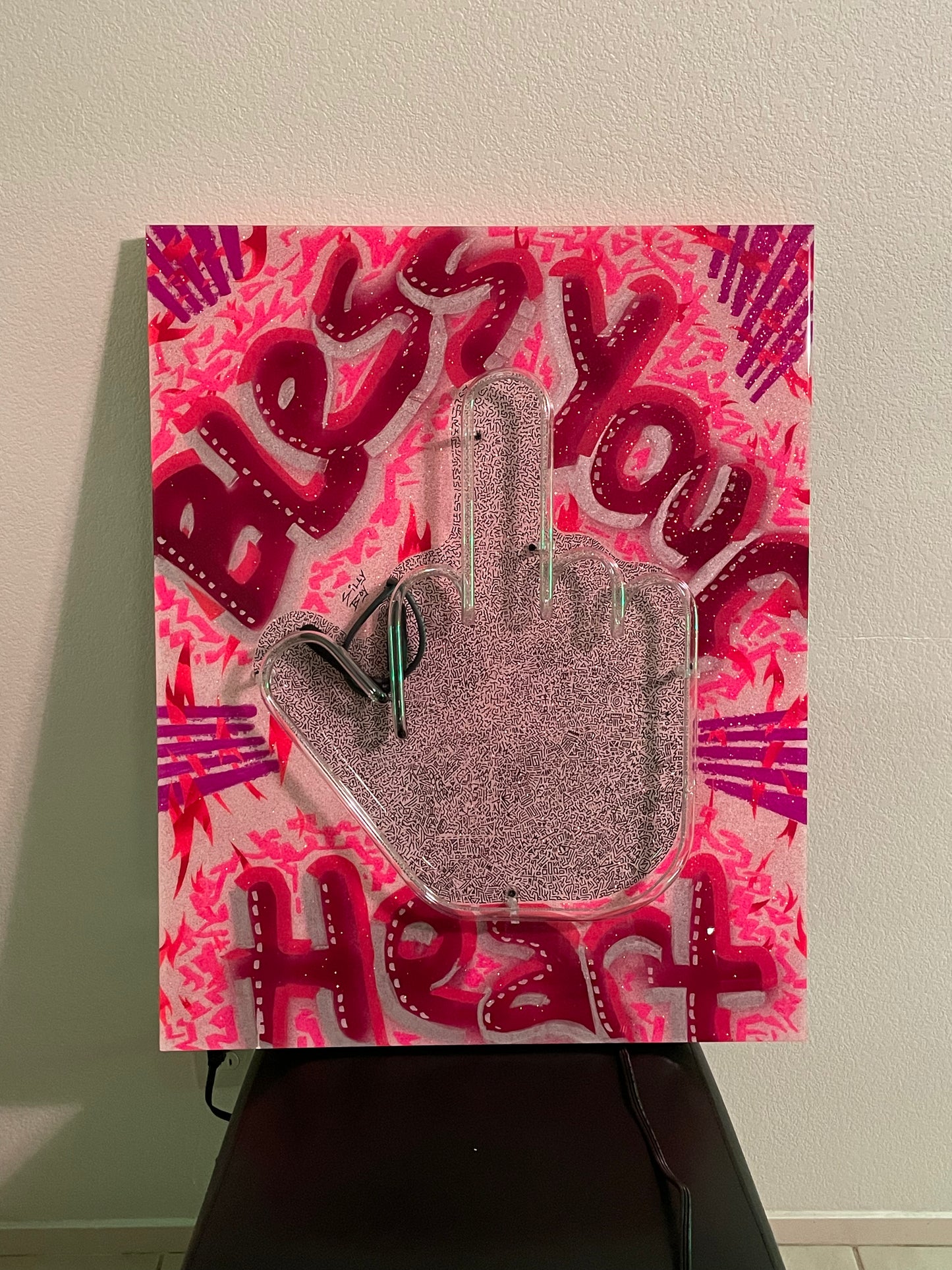 "BLESS YOUR HEART" 24x30 wooden canvas mixed media